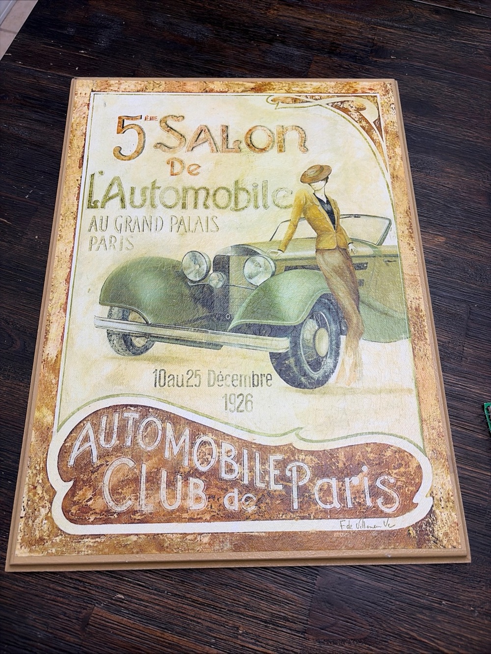 Vintage Fabrice de Villeneuve 5th Salon   De L’Automobile Club Paris